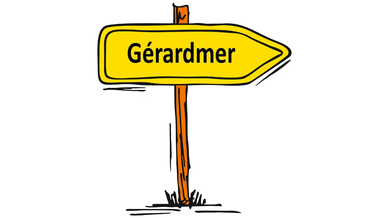 Panneau indiquant la ville de Gérardmer dans les Vosges